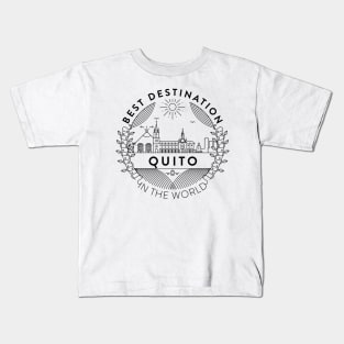 Quito Minimal Badge Design Kids T-Shirt